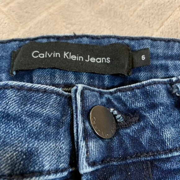 Calvin Klein Womens 6 Denim Jeans Blue Skinny Low Rise Medium Wash Stretch - Picture 5 of 13